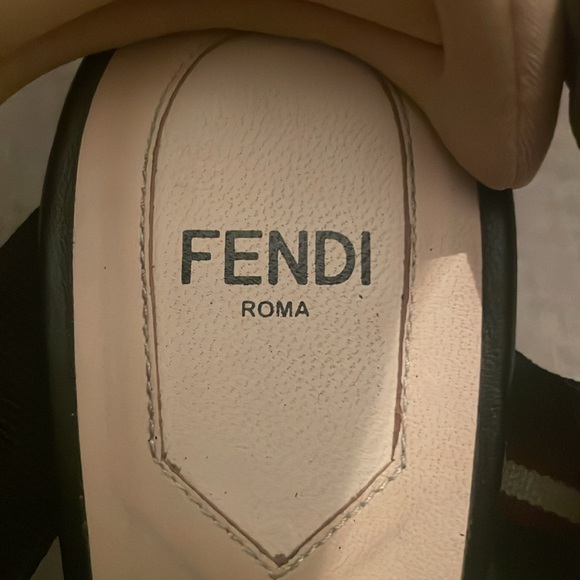 Fendi Black and Beige Strappy Heels - Picture 6 of 8
